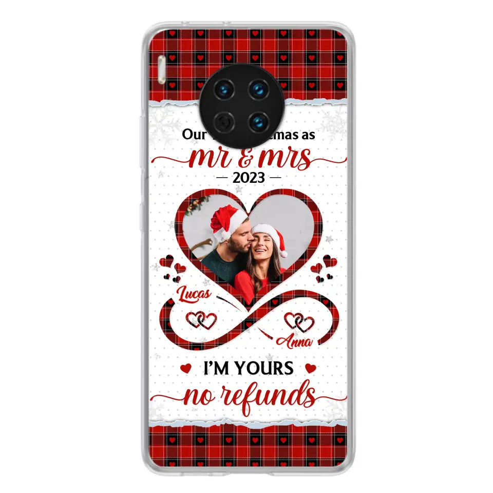 Custom Personalized Couple Photo Phone Case - Christmas Gift Idea For Couple/ Him/ Her - Our 1st Christmas As Mr & Mrs - Case For Oppo/ Xiaomi/ Huawei