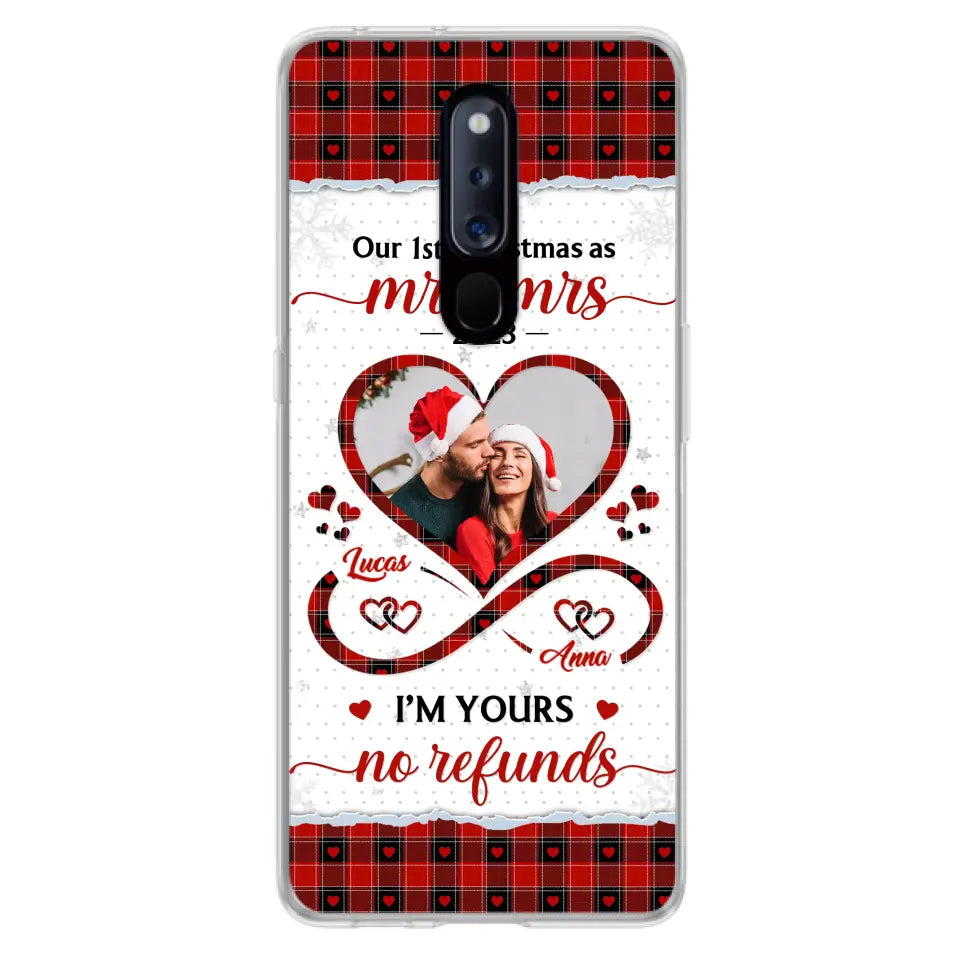 Custom Personalized Couple Photo Phone Case - Christmas Gift Idea For Couple/ Him/ Her - Our 1st Christmas As Mr & Mrs - Case For Oppo/ Xiaomi/ Huawei