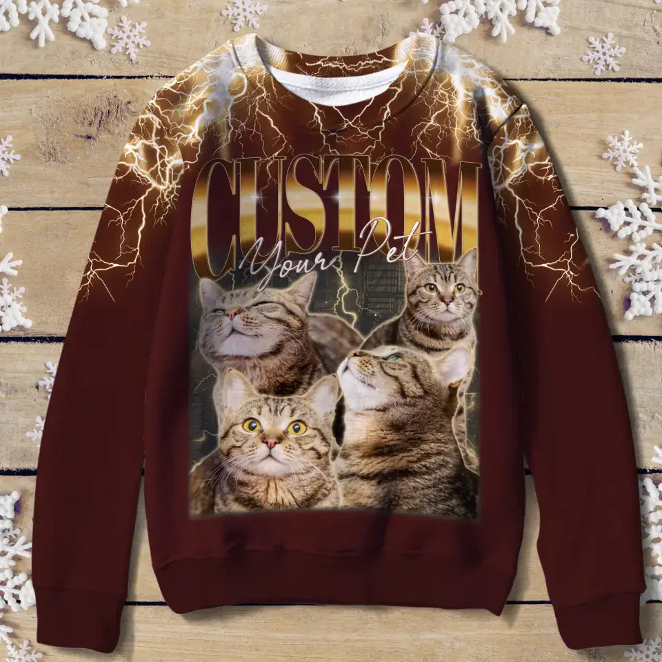 Personalized Pet Photo AOP Sweater - Christmas Gift Idea for Pet Lovers