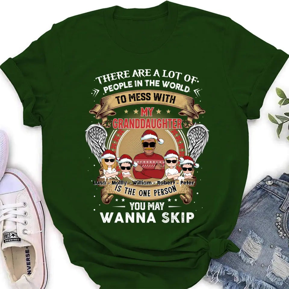 Personalized Grandpa Shirt/Hoodie - Christmas Gift Idea For Grandpa From Grandkids - Up to 4 Grandkids - You May Wanna Skip
