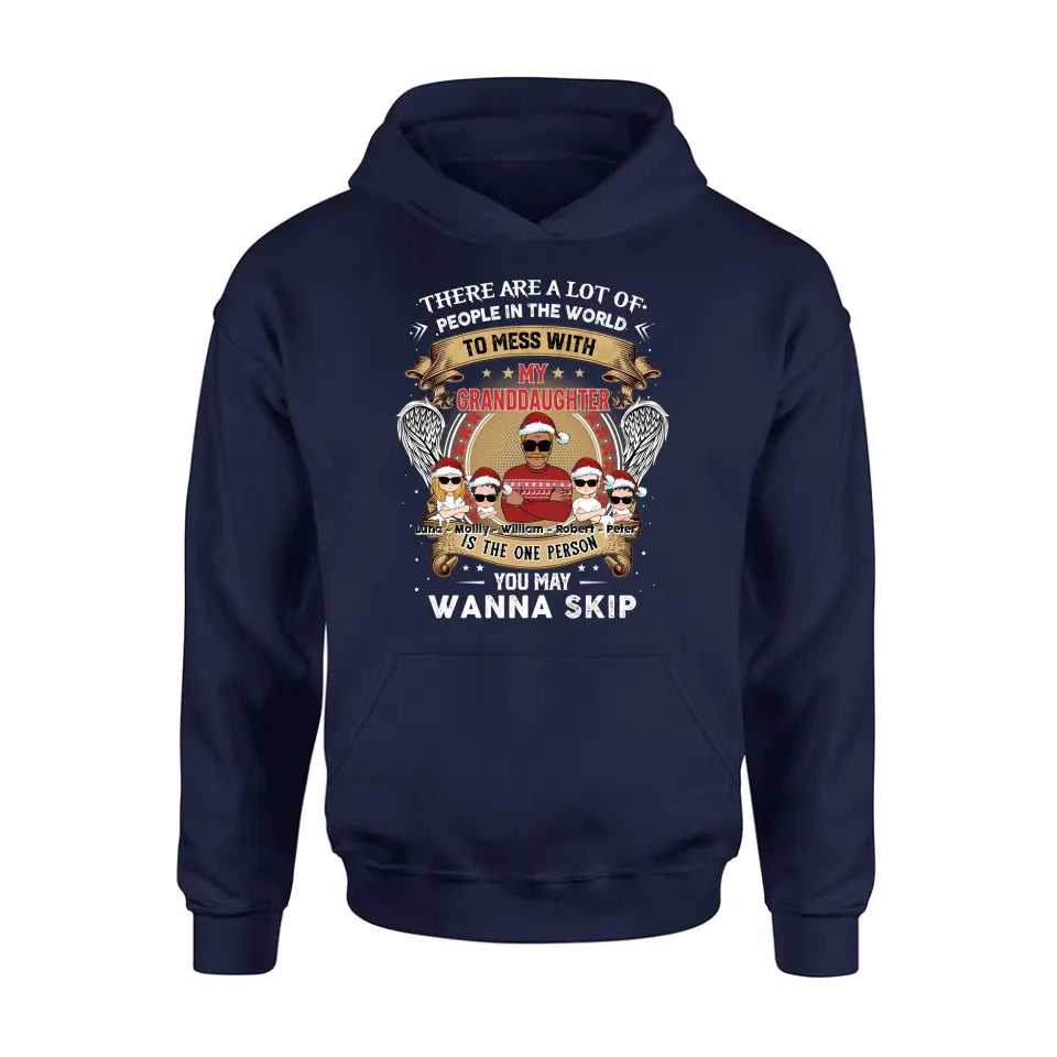 Personalized Grandpa Shirt/Hoodie - Christmas Gift Idea For Grandpa From Grandkids - Up to 4 Grandkids - You May Wanna Skip