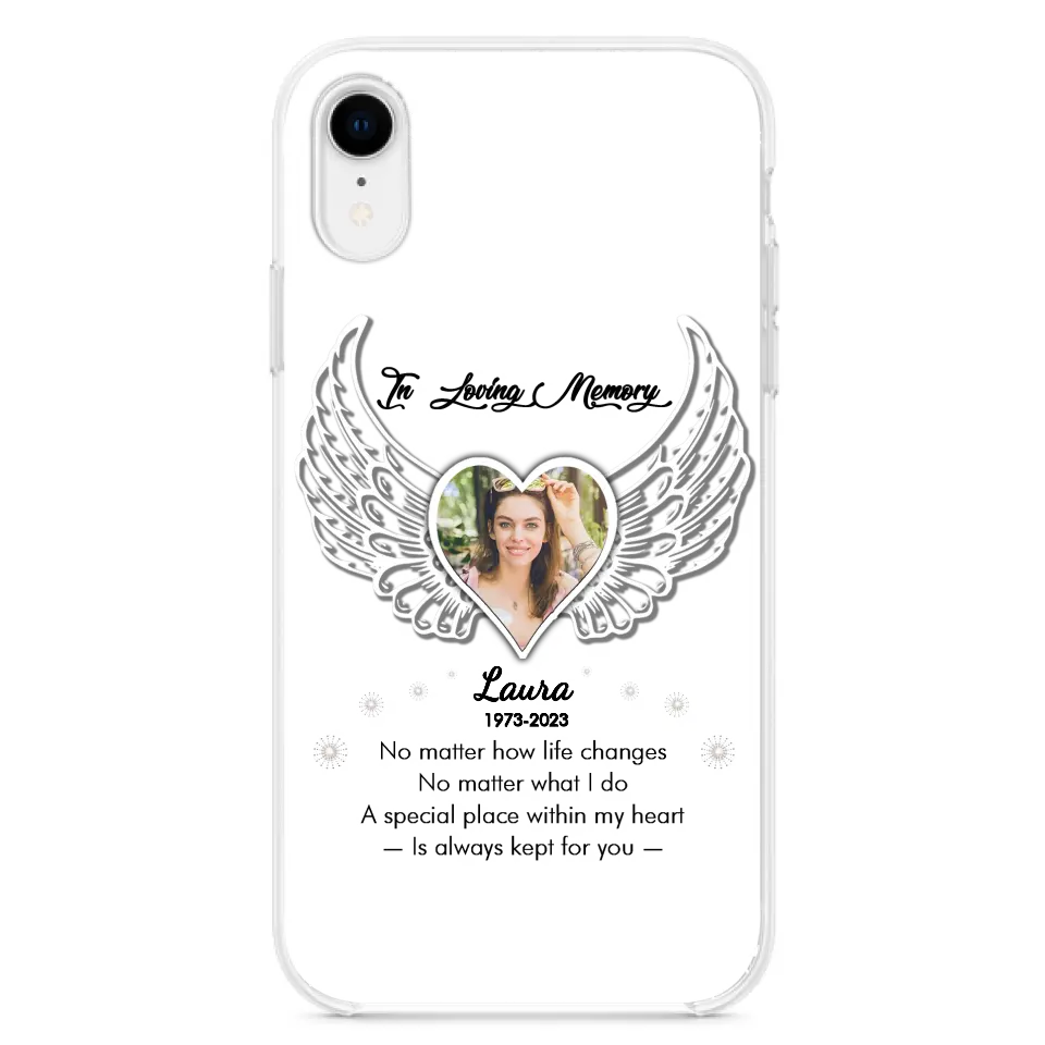 Personalized In Loving Memory Phone Case - Upload Photo - Memorial Gift Idea - Case For iPhone/Samsung - A Special Place Within My Heart Is Always Kept For You