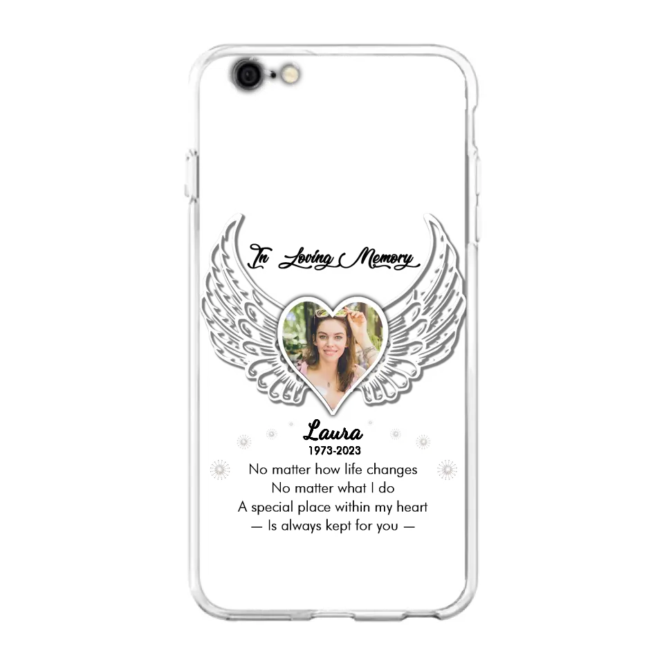 Personalized In Loving Memory Phone Case - Upload Photo - Memorial Gift Idea - Case For iPhone/Samsung - A Special Place Within My Heart Is Always Kept For You