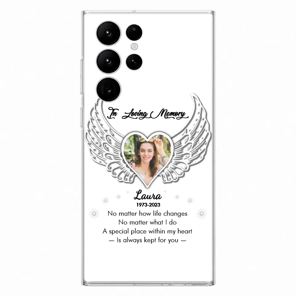 Personalized In Loving Memory Phone Case - Upload Photo - Memorial Gift Idea - Case For iPhone/Samsung - A Special Place Within My Heart Is Always Kept For You