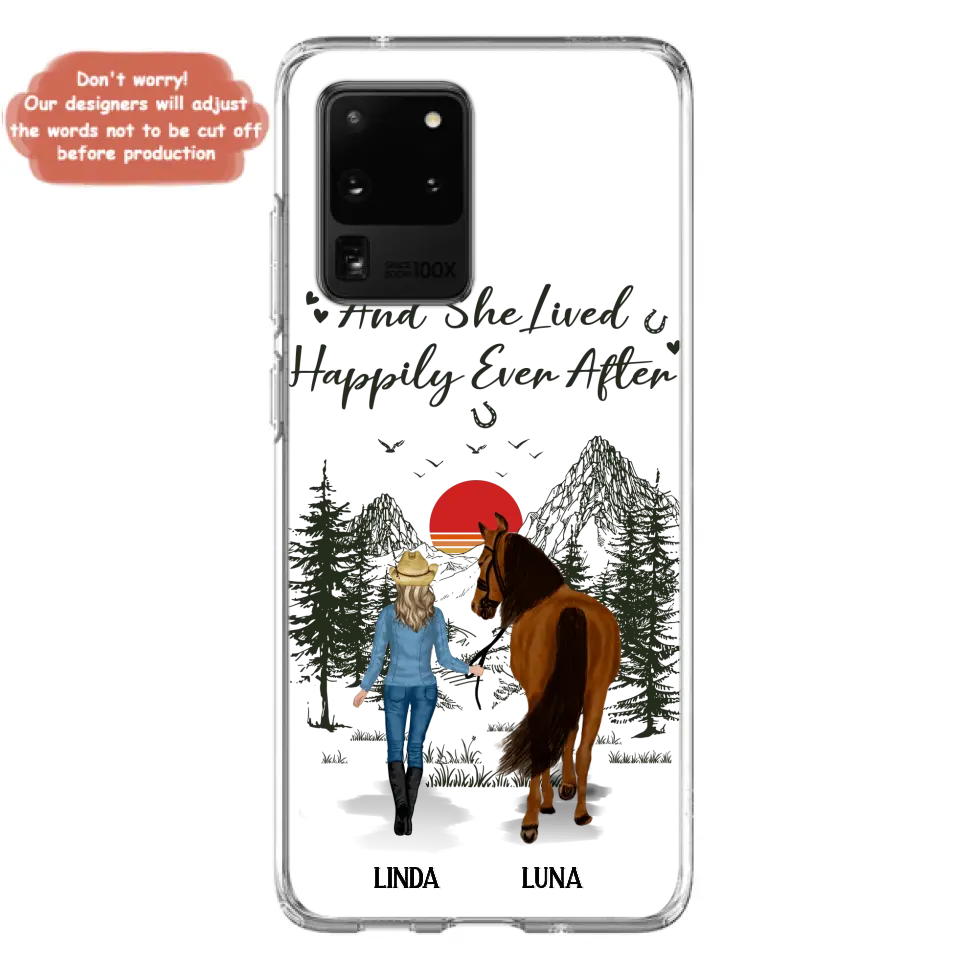 Personalized Horse Phone Case -  Gift Idea For Horse Lovers - Up to 6 Horses