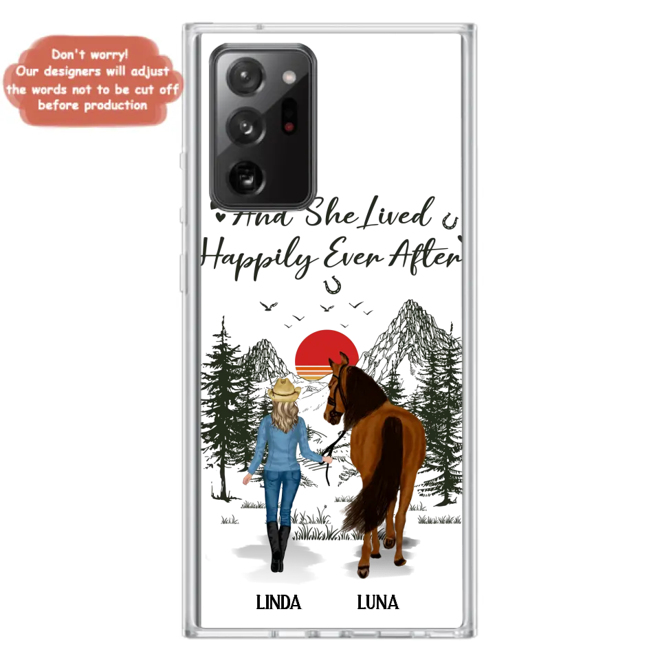 Personalized Horse Phone Case -  Gift Idea For Horse Lovers - Up to 6 Horses