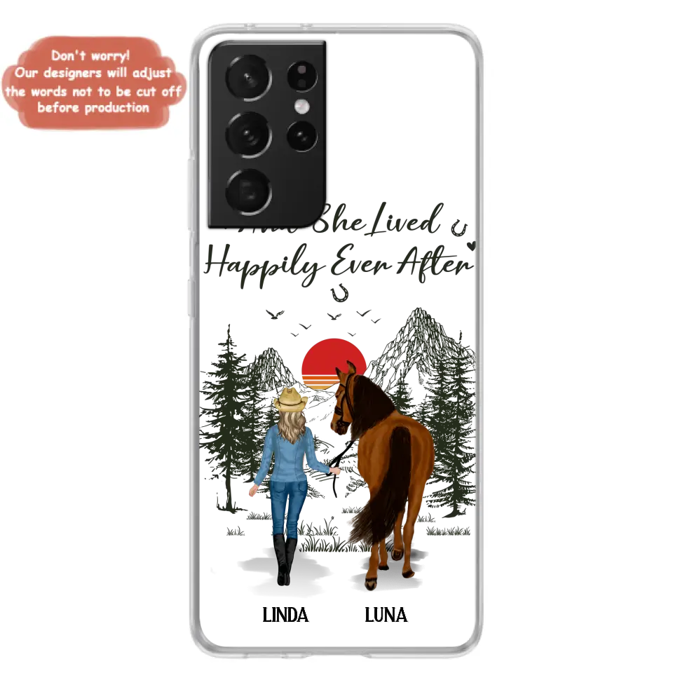 Personalized Horse Phone Case -  Gift Idea For Horse Lovers - Up to 6 Horses