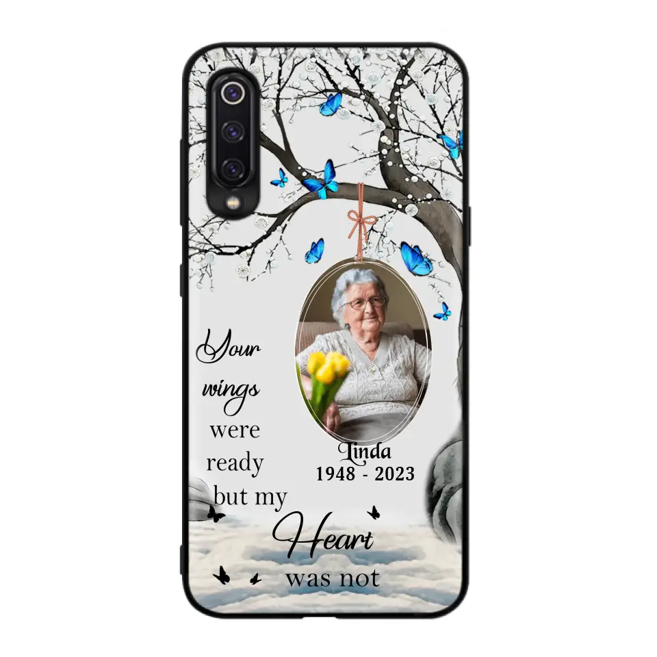Custom Personalized Memorial Photo Phone Case - Upload Photo - Memorial Gift Idea For Family Member - Your Wings Were Ready But My Heart Was Not - Case For Xiaomi/ Oppo/ Huawei