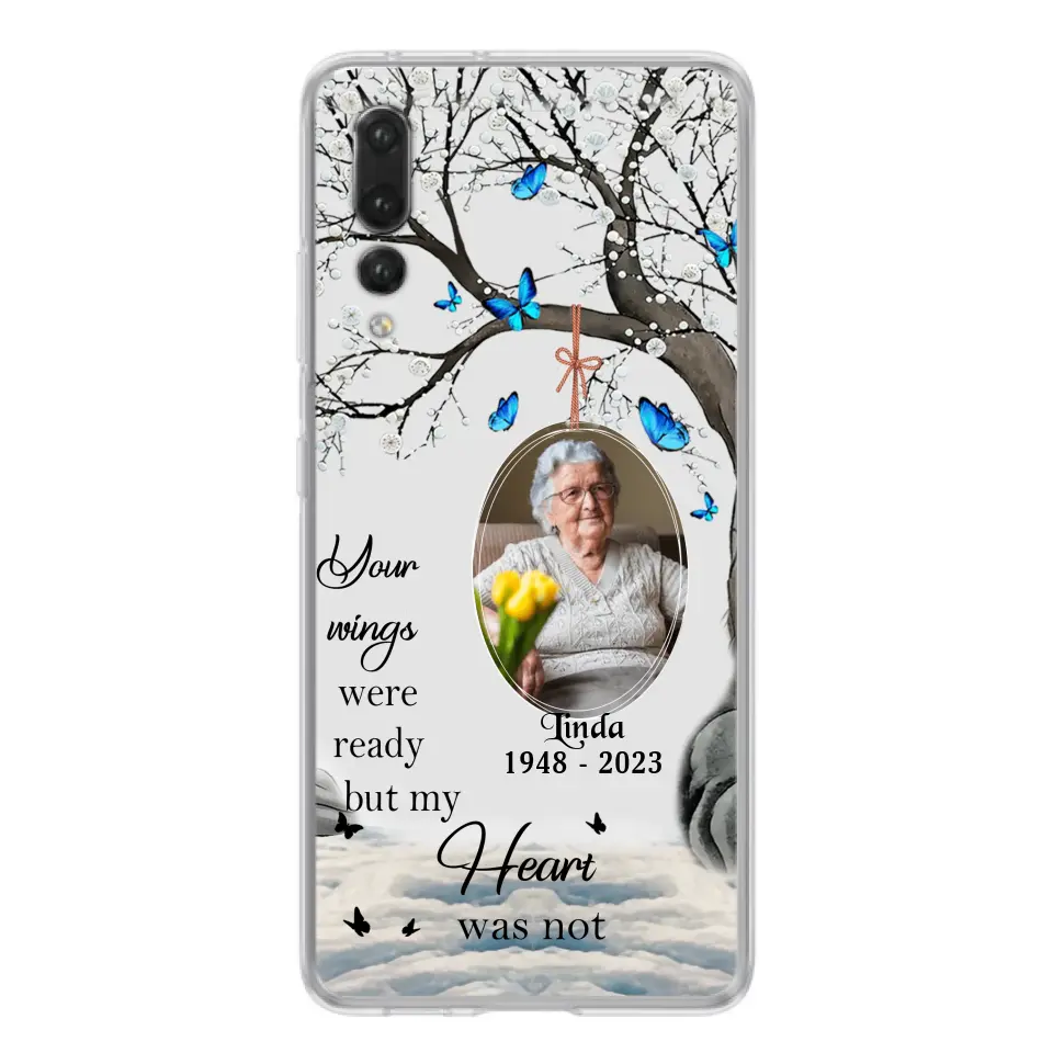 Custom Personalized Memorial Photo Phone Case - Upload Photo - Memorial Gift Idea For Family Member - Your Wings Were Ready But My Heart Was Not - Case For Xiaomi/ Oppo/ Huawei