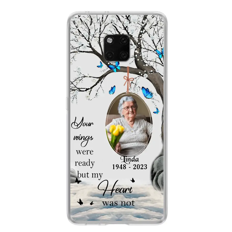 Custom Personalized Memorial Photo Phone Case - Upload Photo - Memorial Gift Idea For Family Member - Your Wings Were Ready But My Heart Was Not - Case For Xiaomi/ Oppo/ Huawei