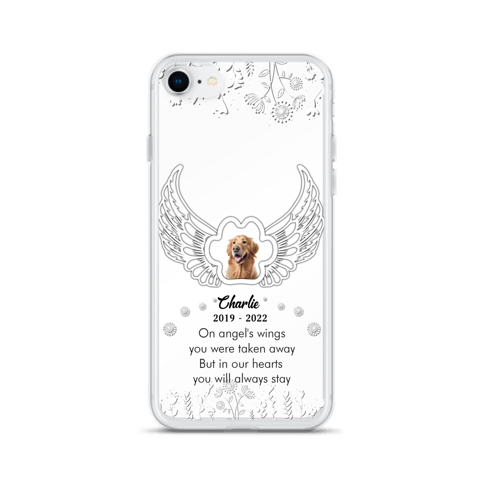 Personalized Pet Phone Case - Upload Photo -Memorial Gift Idea for Dog/Cat Lovers - In Our Hearts You Will Always Stay - Case for iPhone/Samsung