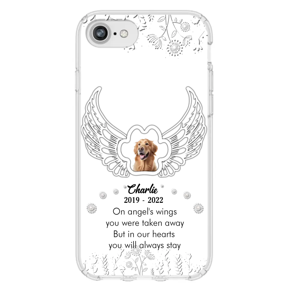 Personalized Pet Phone Case - Upload Photo -Memorial Gift Idea for Dog/Cat Lovers - In Our Hearts You Will Always Stay - Case for iPhone/Samsung