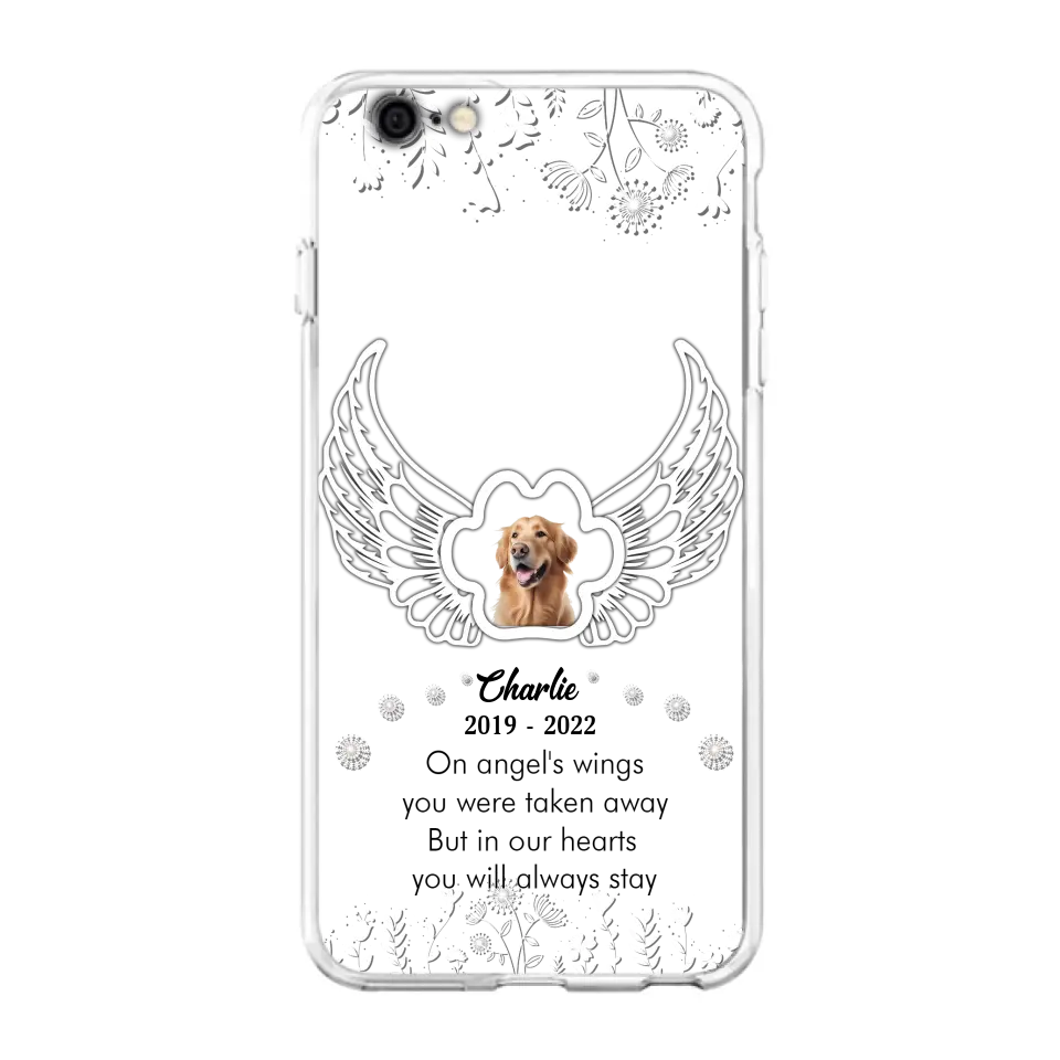 Personalized Pet Phone Case - Upload Photo -Memorial Gift Idea for Dog/Cat Lovers - In Our Hearts You Will Always Stay - Case for iPhone/Samsung