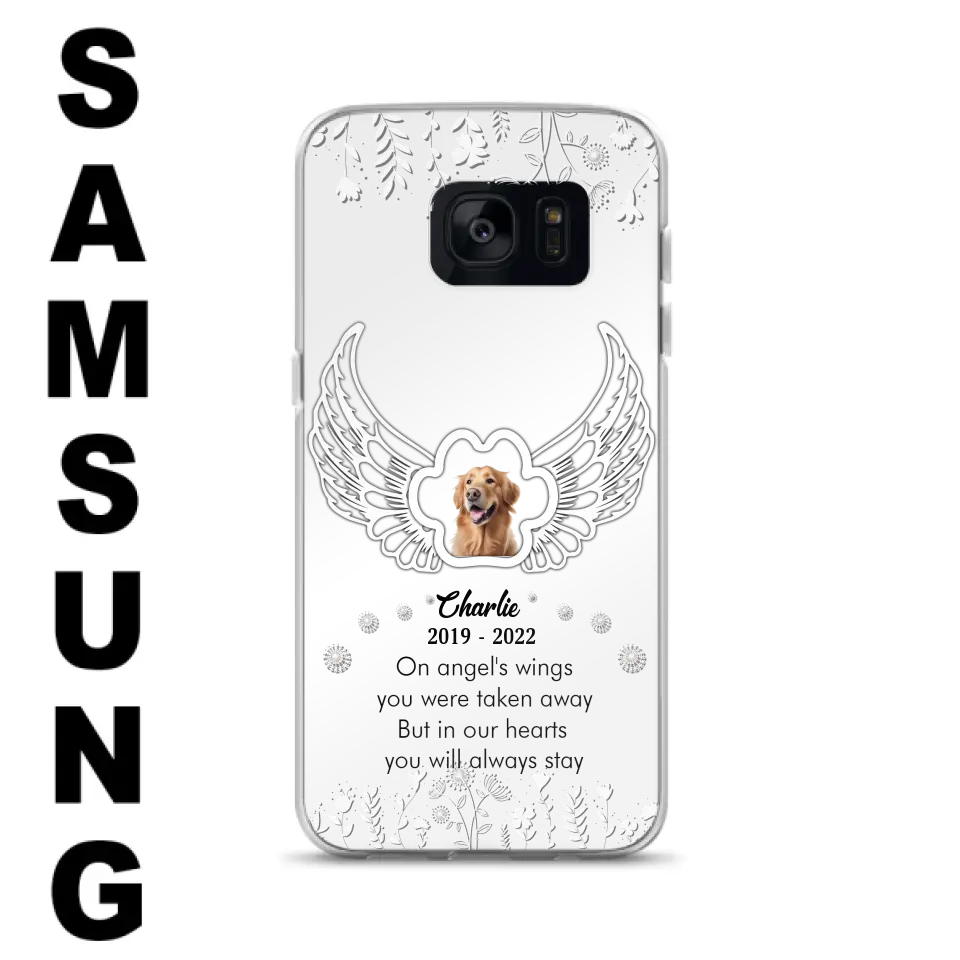 Personalized Pet Phone Case - Upload Photo -Memorial Gift Idea for Dog/Cat Lovers - In Our Hearts You Will Always Stay - Case for iPhone/Samsung