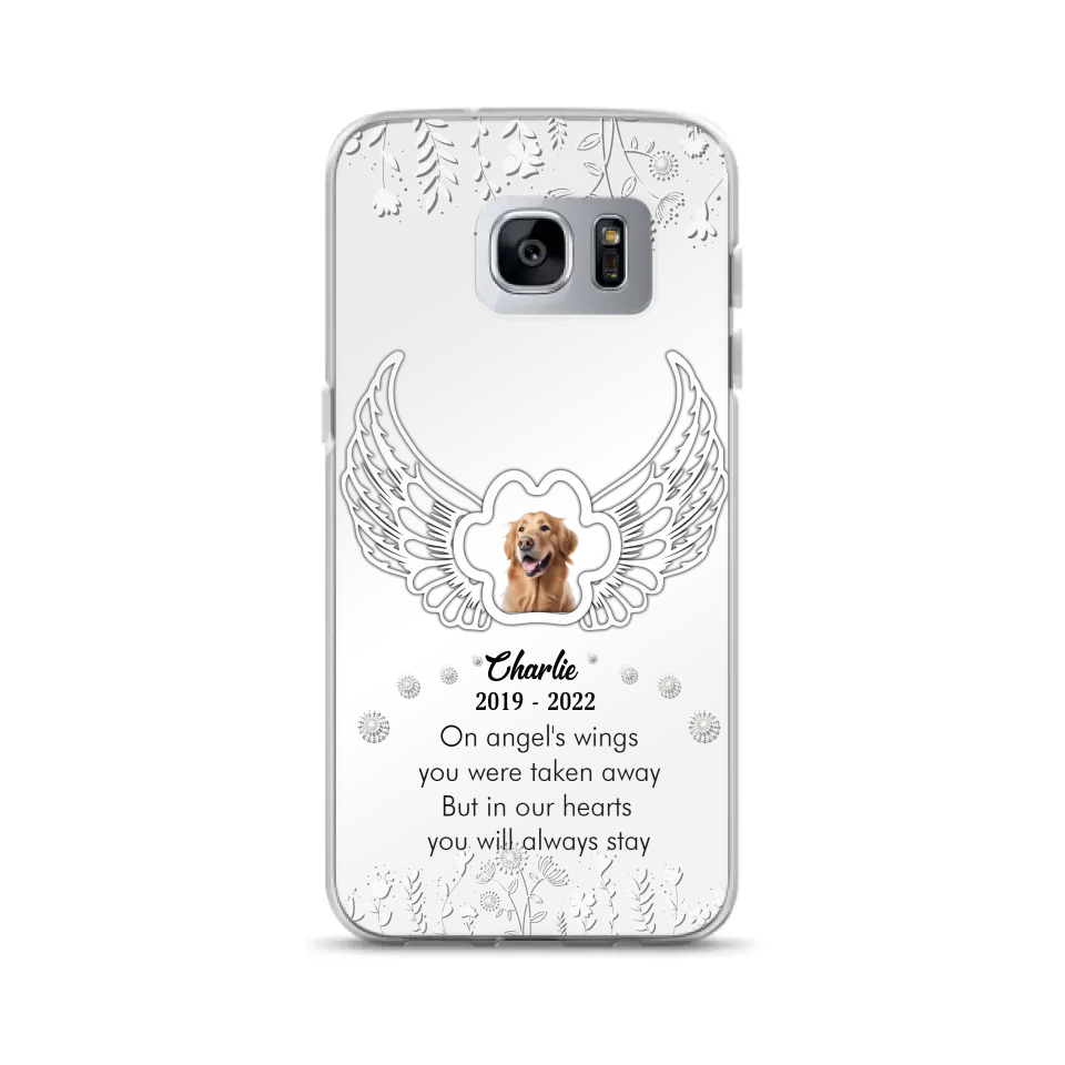 Personalized Pet Phone Case - Upload Photo -Memorial Gift Idea for Dog/Cat Lovers - In Our Hearts You Will Always Stay - Case for iPhone/Samsung