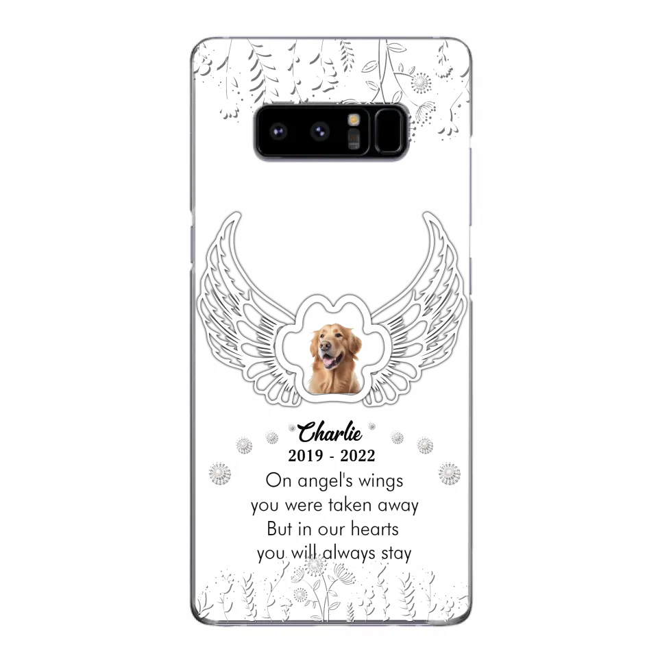 Personalized Pet Phone Case - Upload Photo -Memorial Gift Idea for Dog/Cat Lovers - In Our Hearts You Will Always Stay - Case for iPhone/Samsung