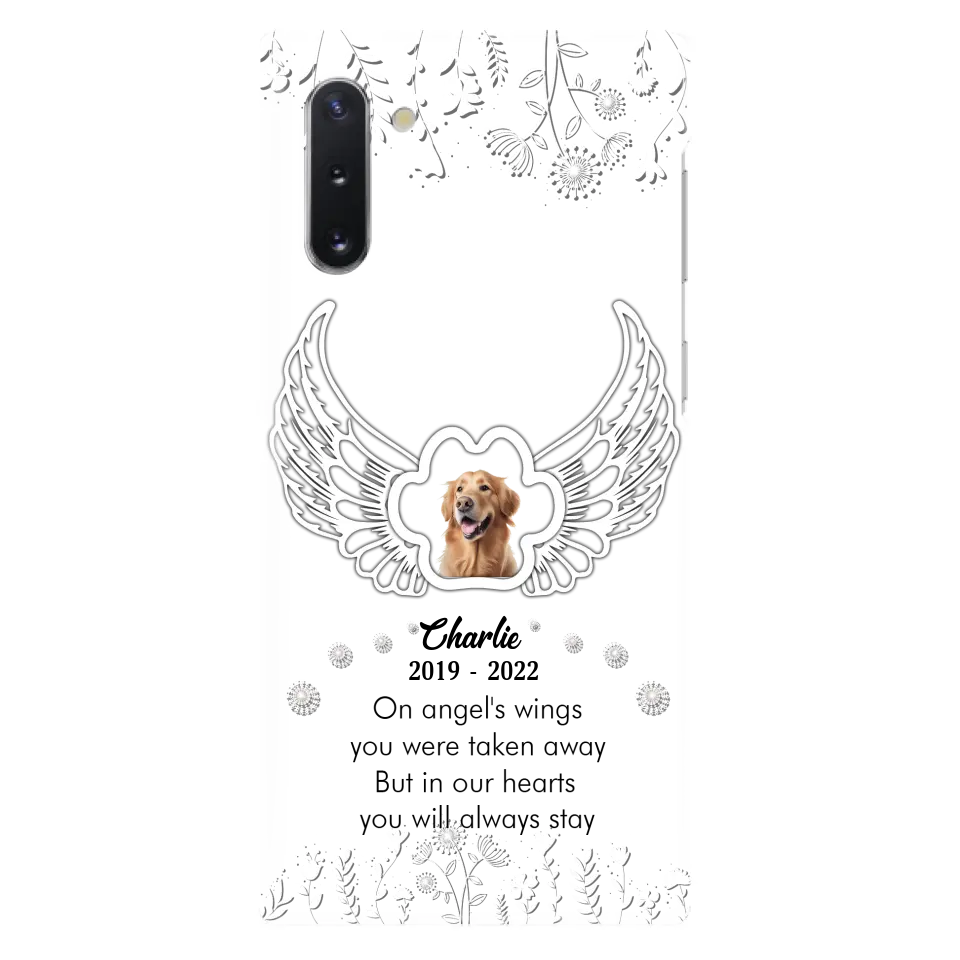 Personalized Pet Phone Case - Upload Photo -Memorial Gift Idea for Dog/Cat Lovers - In Our Hearts You Will Always Stay - Case for iPhone/Samsung