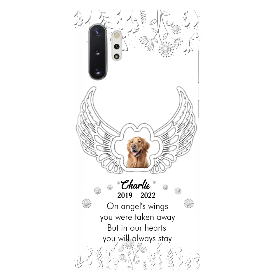 Personalized Pet Phone Case - Upload Photo -Memorial Gift Idea for Dog/Cat Lovers - In Our Hearts You Will Always Stay - Case for iPhone/Samsung