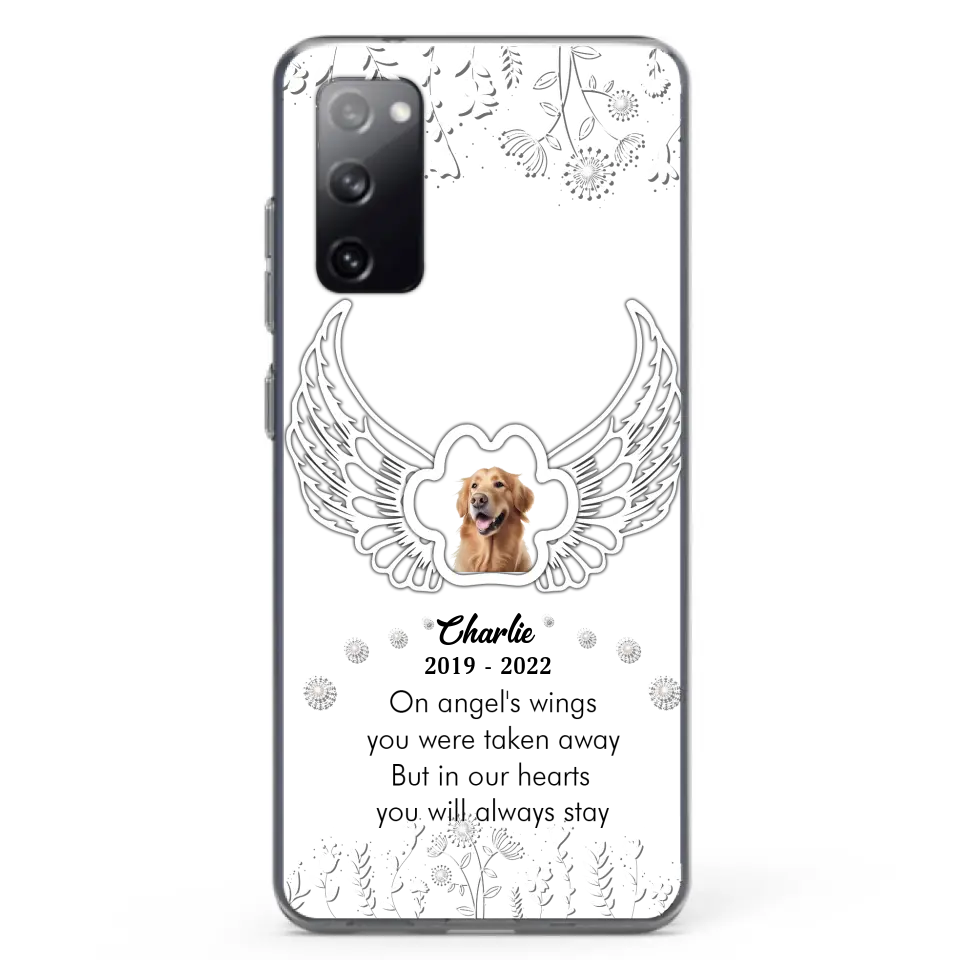 Personalized Pet Phone Case - Upload Photo -Memorial Gift Idea for Dog/Cat Lovers - In Our Hearts You Will Always Stay - Case for iPhone/Samsung