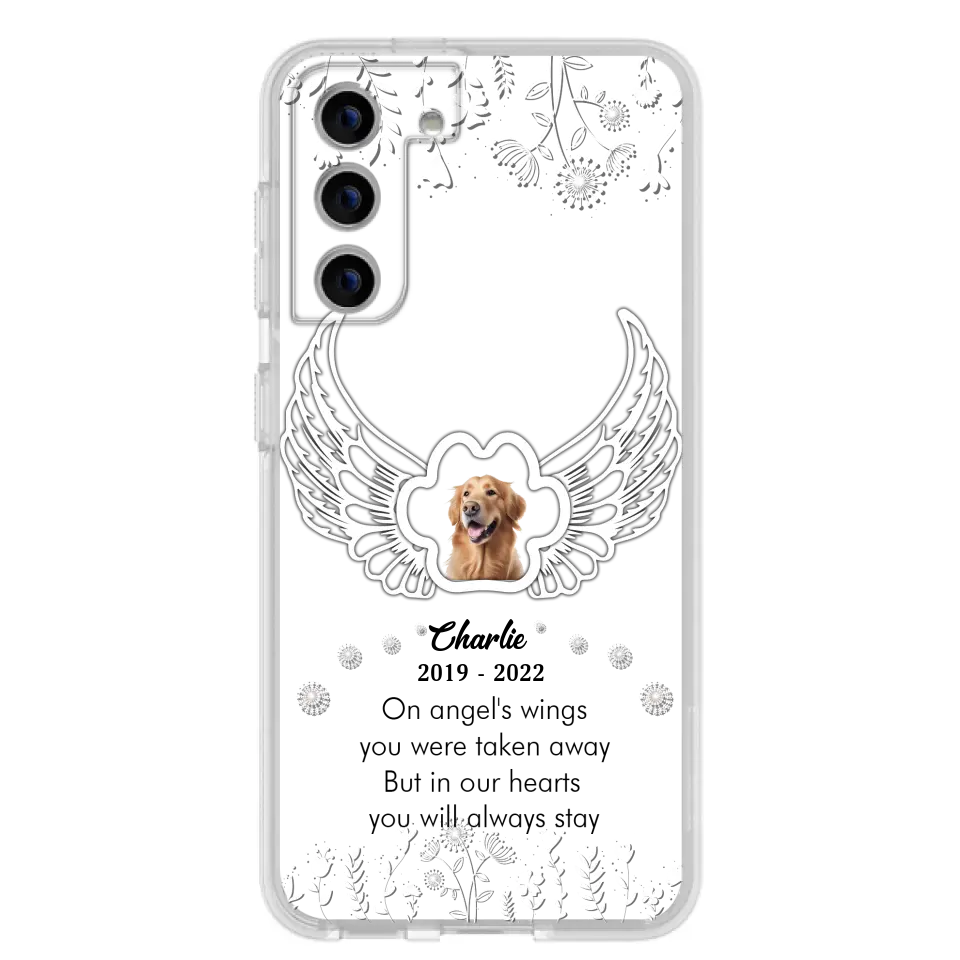Personalized Pet Phone Case - Upload Photo -Memorial Gift Idea for Dog/Cat Lovers - In Our Hearts You Will Always Stay - Case for iPhone/Samsung