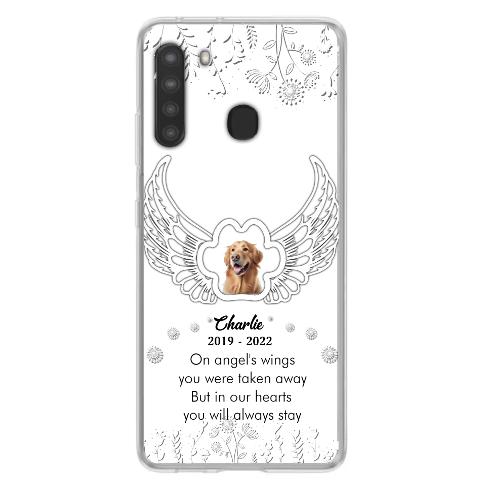 Personalized Pet Phone Case - Upload Photo -Memorial Gift Idea for Dog/Cat Lovers - In Our Hearts You Will Always Stay - Case for iPhone/Samsung