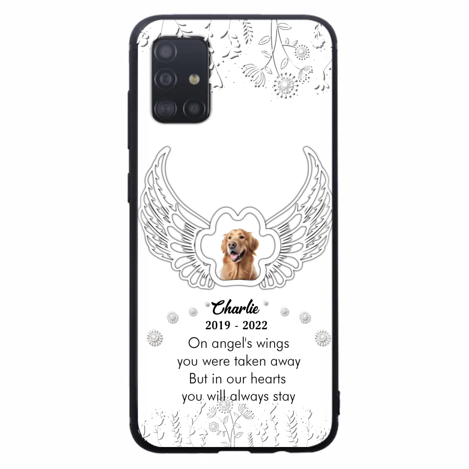 Personalized Pet Phone Case - Upload Photo -Memorial Gift Idea for Dog/Cat Lovers - In Our Hearts You Will Always Stay - Case for iPhone/Samsung