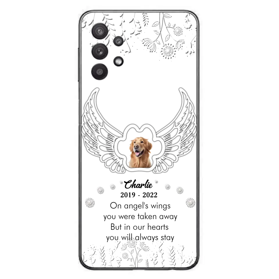 Personalized Pet Phone Case - Upload Photo -Memorial Gift Idea for Dog/Cat Lovers - In Our Hearts You Will Always Stay - Case for iPhone/Samsung