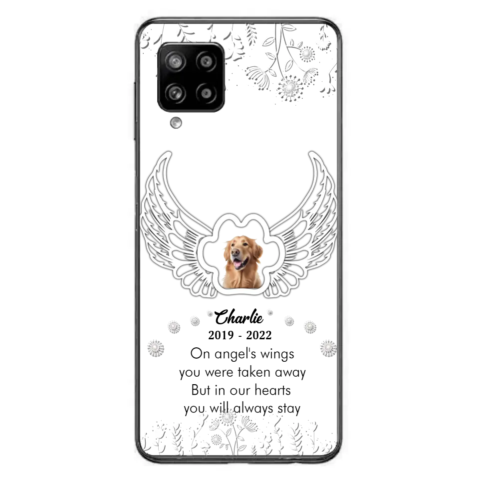 Personalized Pet Phone Case - Upload Photo -Memorial Gift Idea for Dog/Cat Lovers - In Our Hearts You Will Always Stay - Case for iPhone/Samsung