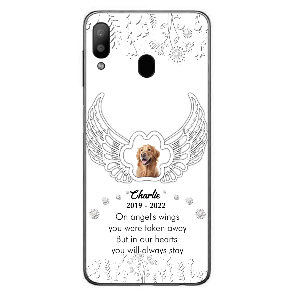 Personalized Pet Phone Case - Upload Photo -Memorial Gift Idea for Dog/Cat Lovers - In Our Hearts You Will Always Stay - Case for iPhone/Samsung