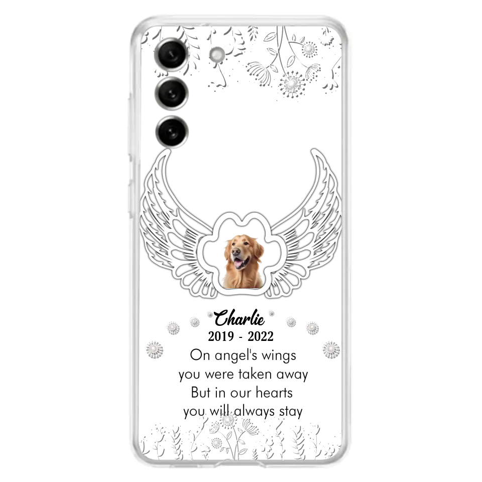 Personalized Pet Phone Case - Upload Photo -Memorial Gift Idea for Dog/Cat Lovers - In Our Hearts You Will Always Stay - Case for iPhone/Samsung