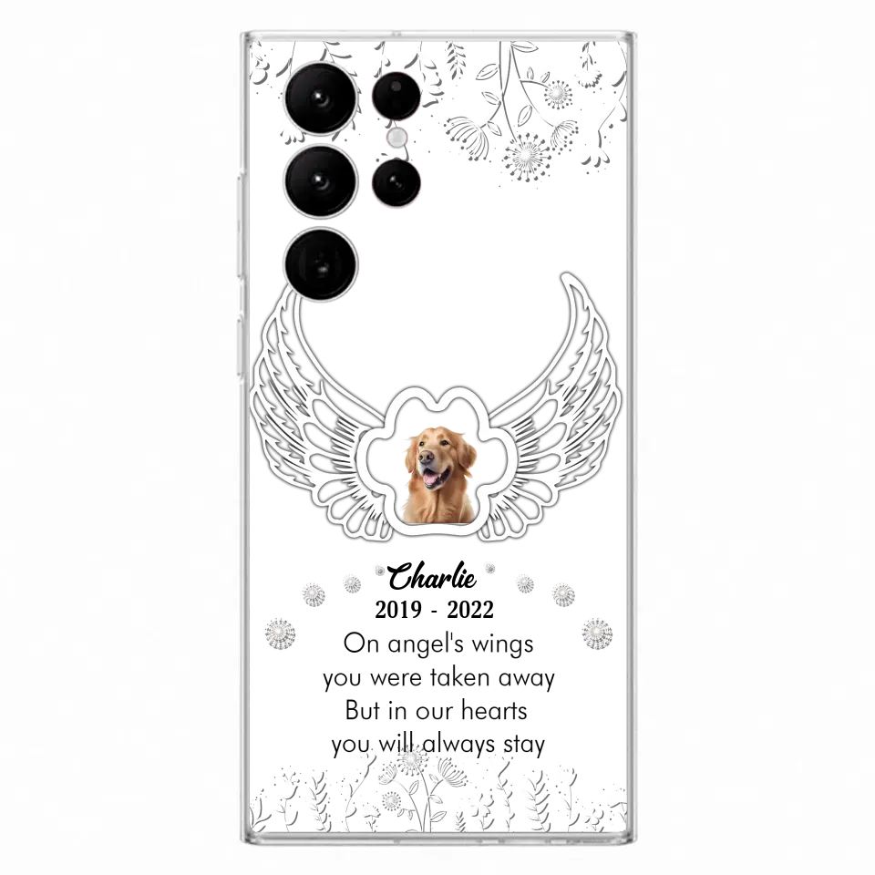 Personalized Pet Phone Case - Upload Photo -Memorial Gift Idea for Dog/Cat Lovers - In Our Hearts You Will Always Stay - Case for iPhone/Samsung