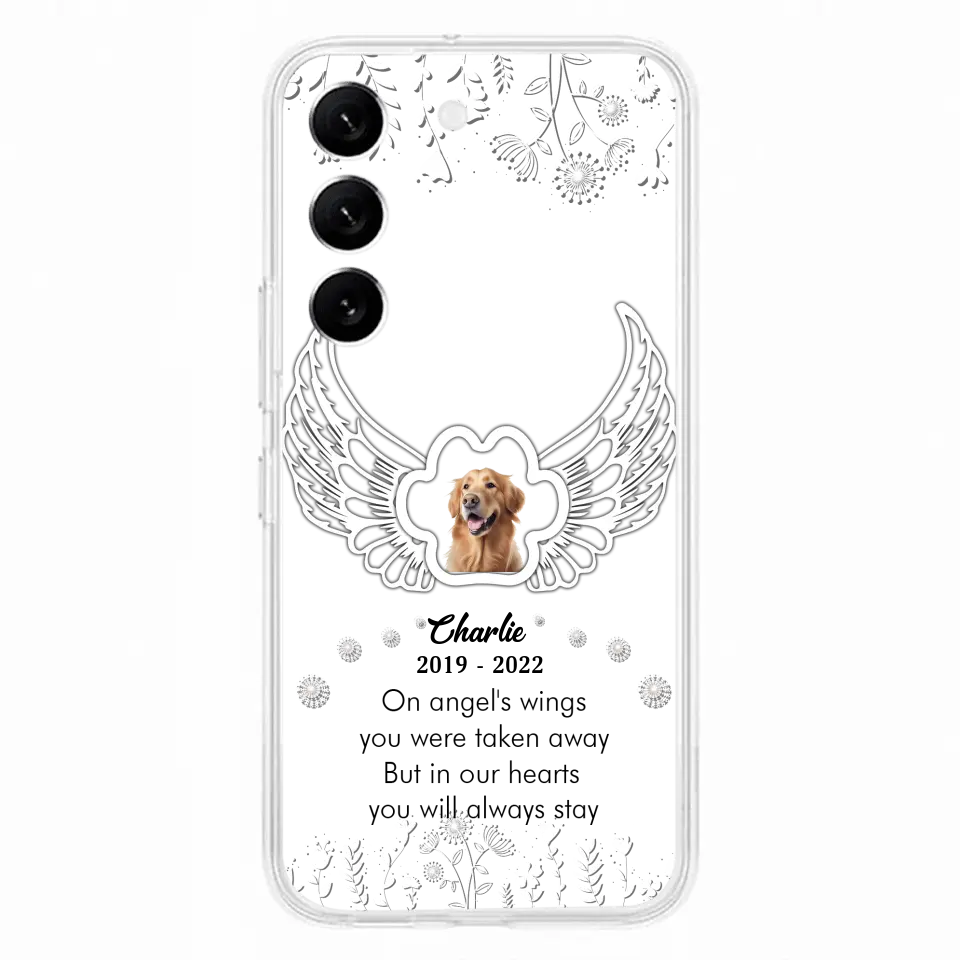Personalized Pet Phone Case - Upload Photo -Memorial Gift Idea for Dog/Cat Lovers - In Our Hearts You Will Always Stay - Case for iPhone/Samsung