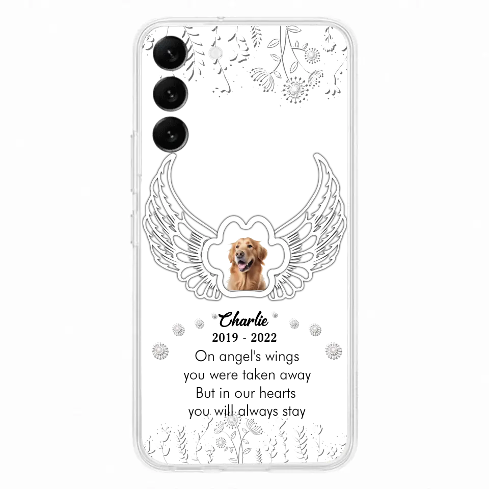 Personalized Pet Phone Case - Upload Photo -Memorial Gift Idea for Dog/Cat Lovers - In Our Hearts You Will Always Stay - Case for iPhone/Samsung