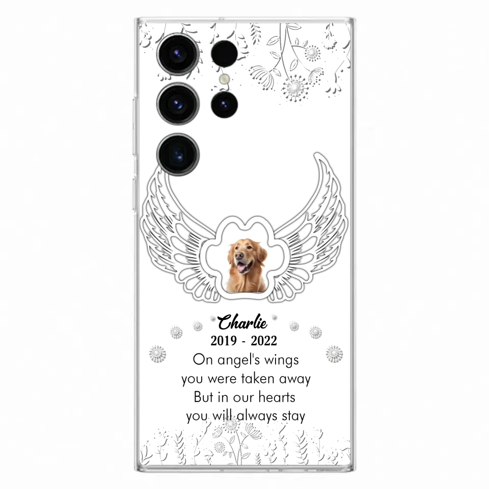 Personalized Pet Phone Case - Upload Photo -Memorial Gift Idea for Dog/Cat Lovers - In Our Hearts You Will Always Stay - Case for iPhone/Samsung