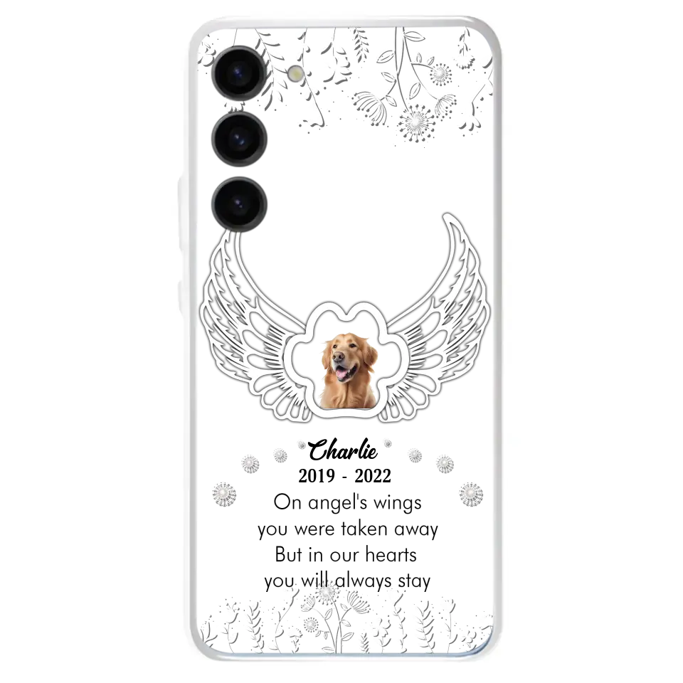 Personalized Pet Phone Case - Upload Photo -Memorial Gift Idea for Dog/Cat Lovers - In Our Hearts You Will Always Stay - Case for iPhone/Samsung