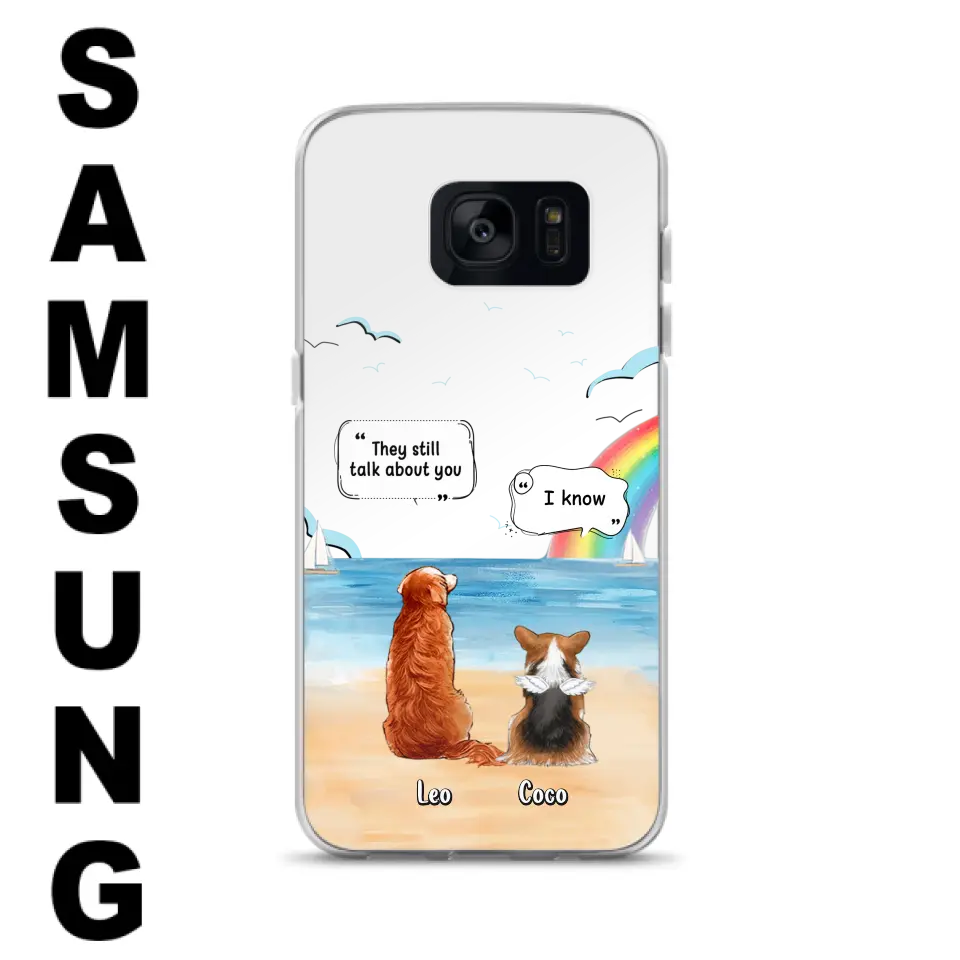 Personalized Memorial Pet Phone Case - Upto 4 Pets - Memorial Gift Idea for Dog/Cat Lovers - They Still Talk About You - Cases For iPhone/Samsung