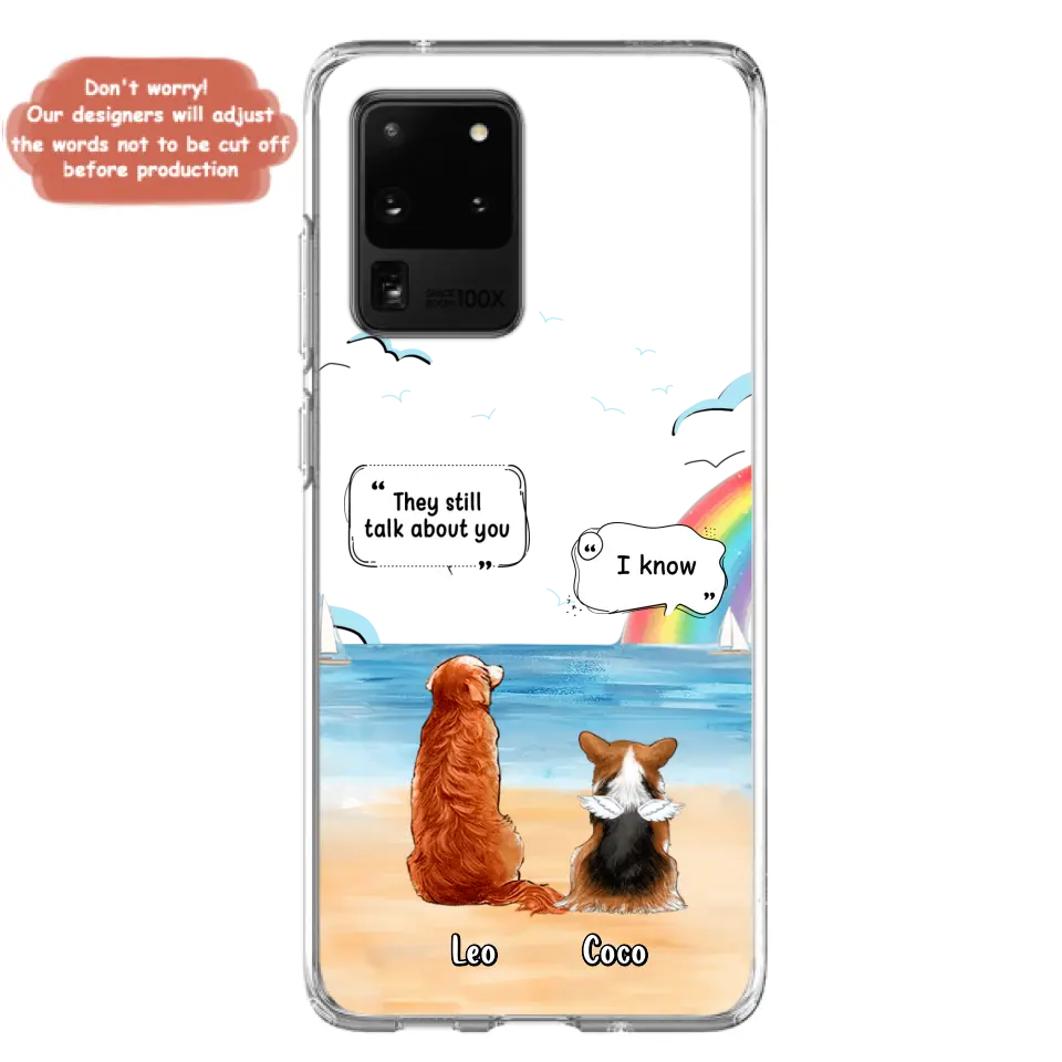 Personalized Memorial Pet Phone Case - Upto 4 Pets - Memorial Gift Idea for Dog/Cat Lovers - They Still Talk About You - Cases For iPhone/Samsung