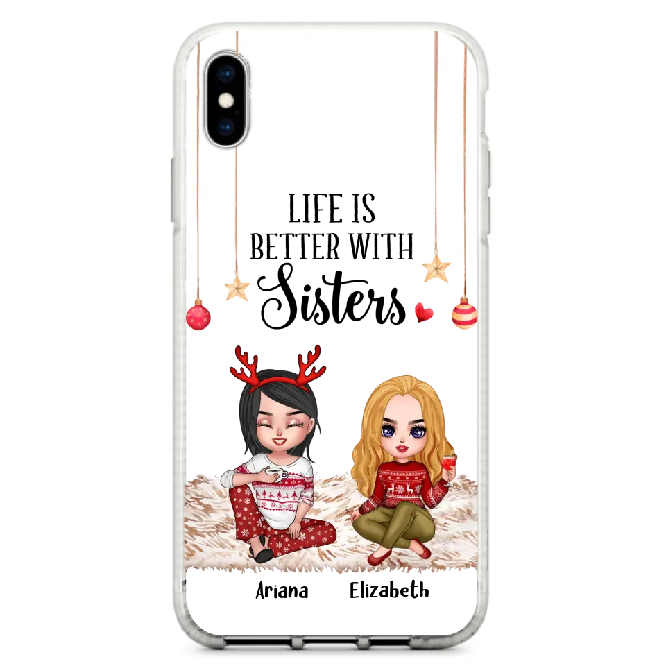 Personalized Besties Phone Case - Gift Idea For Friends/Sisters/Besties - Life Is Better With Sisters - Up to 5 People - Case For iPhone/Samsung