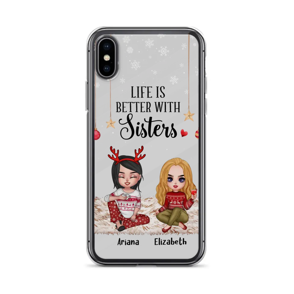 Personalized Besties Phone Case - Gift Idea For Friends/Sisters/Besties - Life Is Better With Sisters - Up to 5 People - Case For iPhone/Samsung