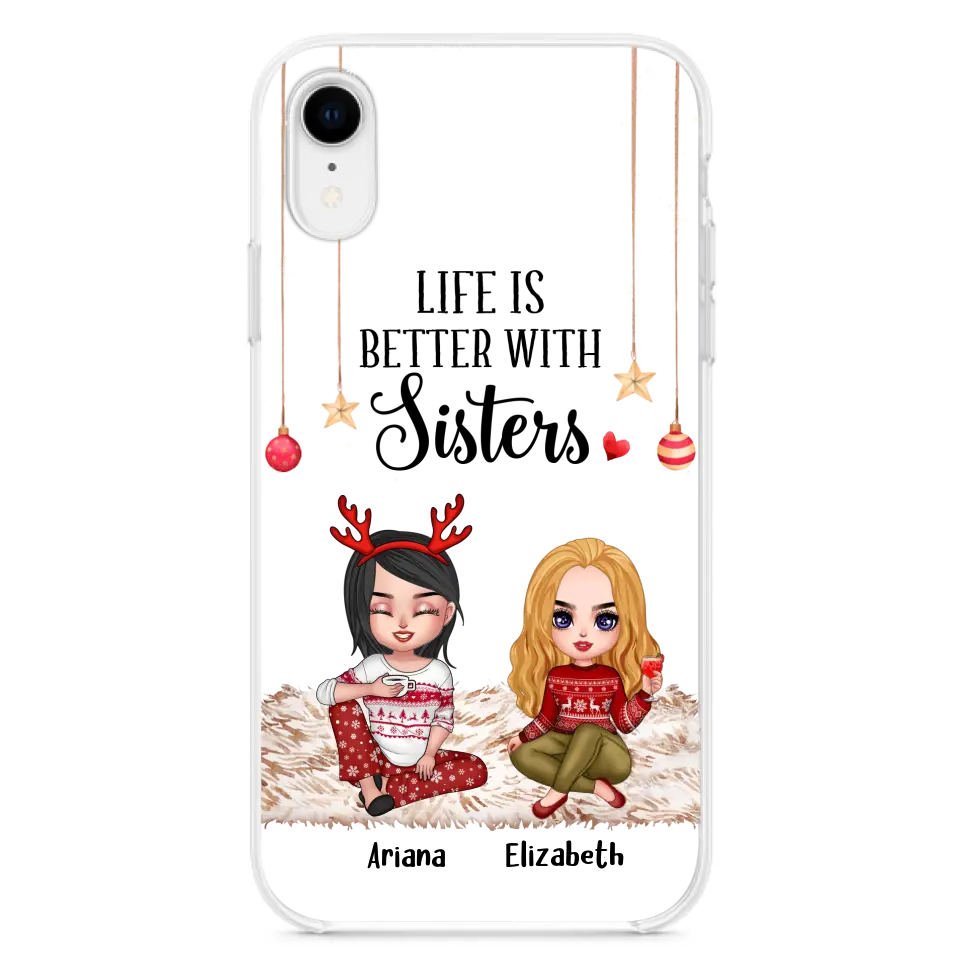 Personalized Besties Phone Case - Gift Idea For Friends/Sisters/Besties - Life Is Better With Sisters - Up to 5 People - Case For iPhone/Samsung