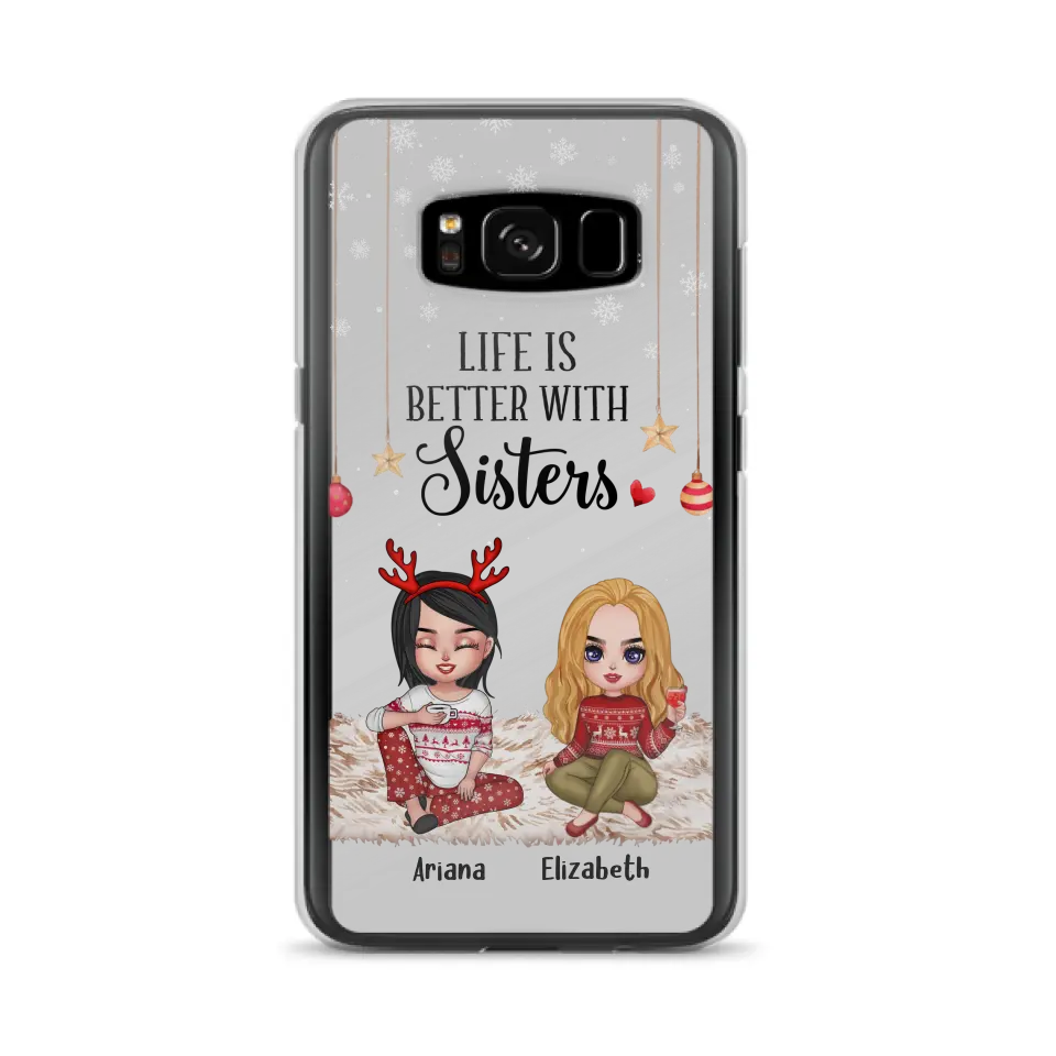 Personalized Besties Phone Case - Gift Idea For Friends/Sisters/Besties - Life Is Better With Sisters - Up to 5 People - Case For iPhone/Samsung
