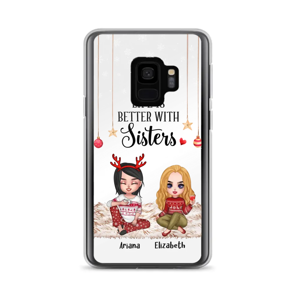 Personalized Besties Phone Case - Gift Idea For Friends/Sisters/Besties - Life Is Better With Sisters - Up to 5 People - Case For iPhone/Samsung