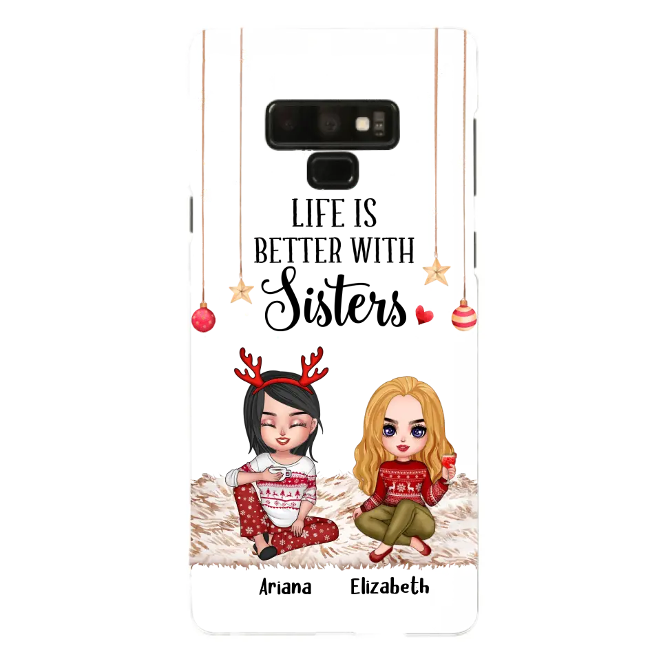 Personalized Besties Phone Case - Gift Idea For Friends/Sisters/Besties - Life Is Better With Sisters - Up to 5 People - Case For iPhone/Samsung