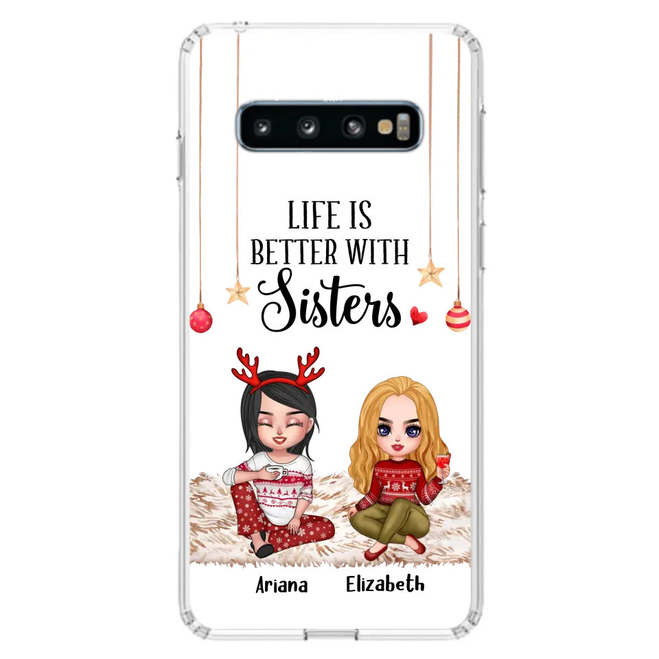 Personalized Besties Phone Case - Gift Idea For Friends/Sisters/Besties - Life Is Better With Sisters - Up to 5 People - Case For iPhone/Samsung