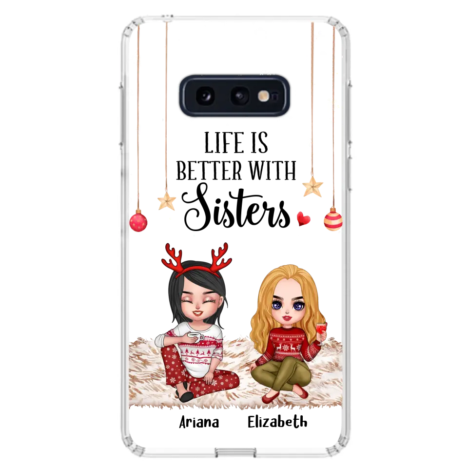 Personalized Besties Phone Case - Gift Idea For Friends/Sisters/Besties - Life Is Better With Sisters - Up to 5 People - Case For iPhone/Samsung