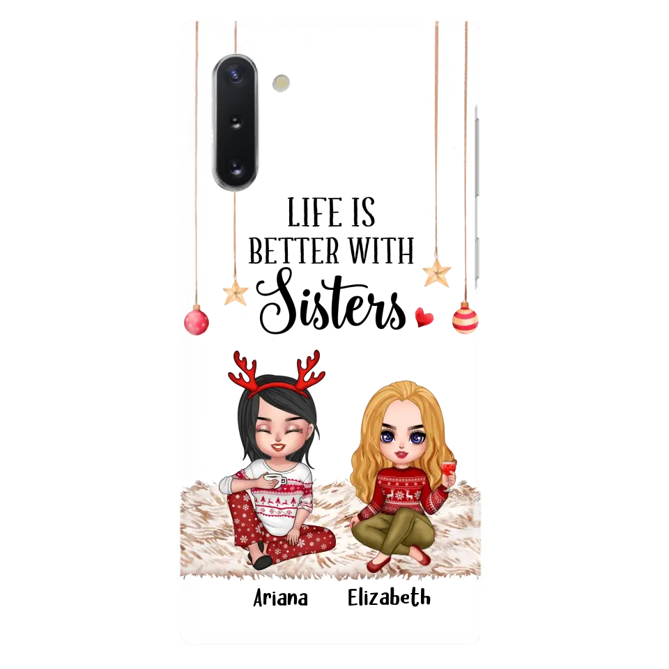Personalized Besties Phone Case - Gift Idea For Friends/Sisters/Besties - Life Is Better With Sisters - Up to 5 People - Case For iPhone/Samsung