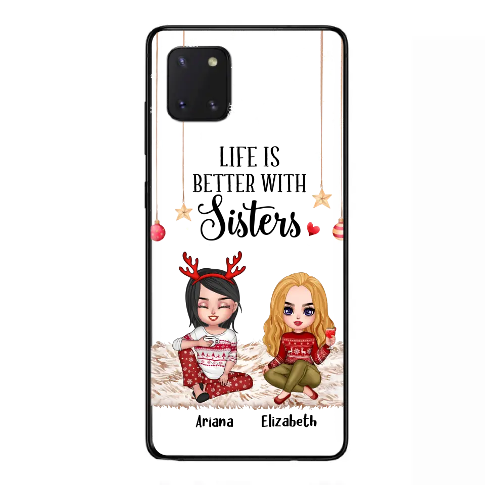 Personalized Besties Phone Case - Gift Idea For Friends/Sisters/Besties - Life Is Better With Sisters - Up to 5 People - Case For iPhone/Samsung