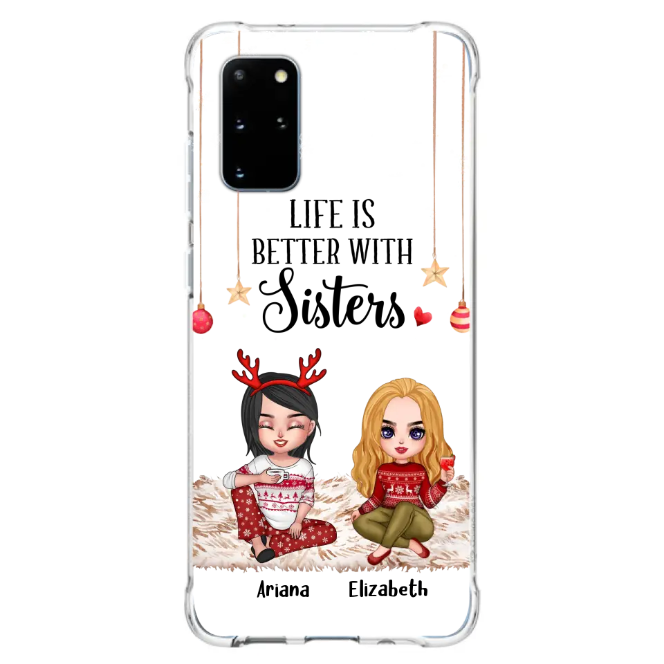 Personalized Besties Phone Case - Gift Idea For Friends/Sisters/Besties - Life Is Better With Sisters - Up to 5 People - Case For iPhone/Samsung