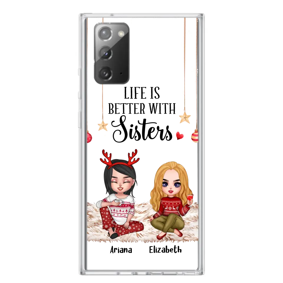 Personalized Besties Phone Case - Gift Idea For Friends/Sisters/Besties - Life Is Better With Sisters - Up to 5 People - Case For iPhone/Samsung
