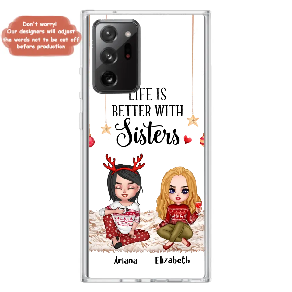 Personalized Besties Phone Case - Gift Idea For Friends/Sisters/Besties - Life Is Better With Sisters - Up to 5 People - Case For iPhone/Samsung